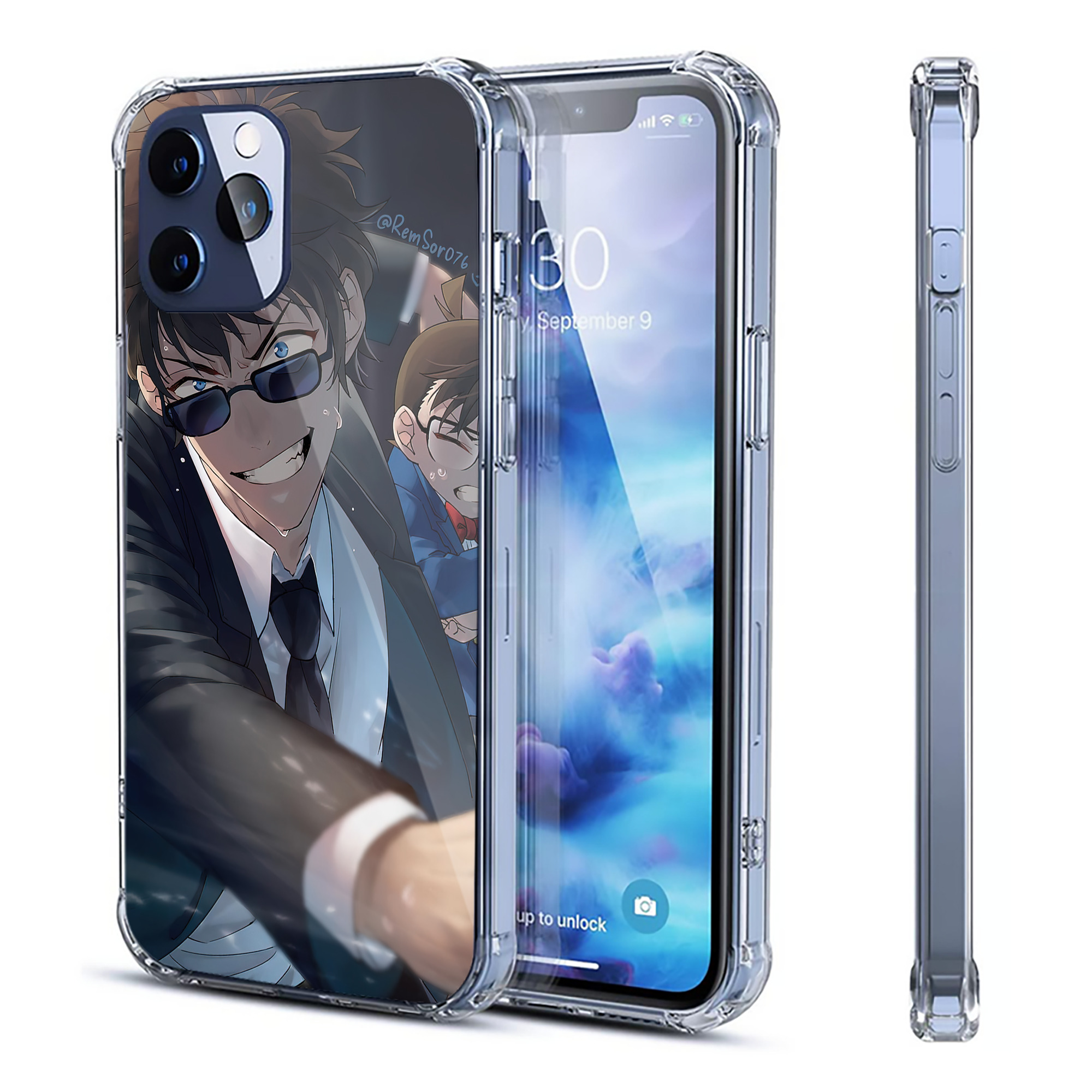 （画像用） 名探偵コナン Detective Conan 【iPhone 12シリーズ対応】透明スマホケース（クリアソフトケース）